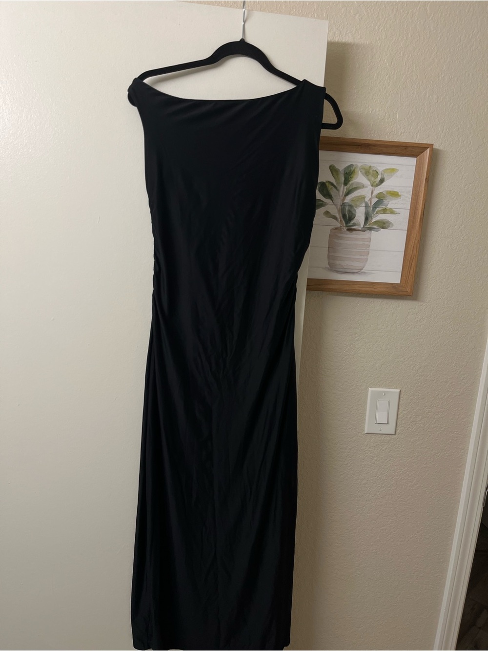 wild fable Black Maxi Dress - Sleek One-Shoulder Silhouette
